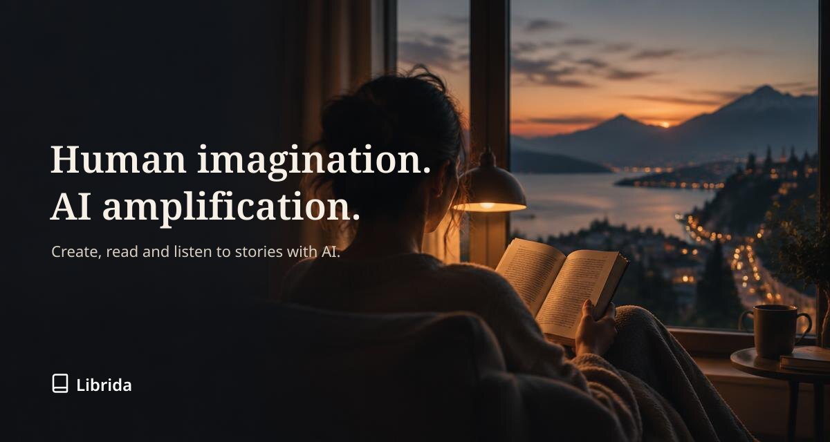 Screenshot of Librida, Librida combines AI storytelling, world discovery, and audiobook listening
